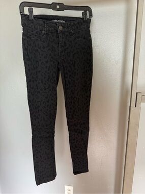 Maurices Black Leopard Print Jeggings
